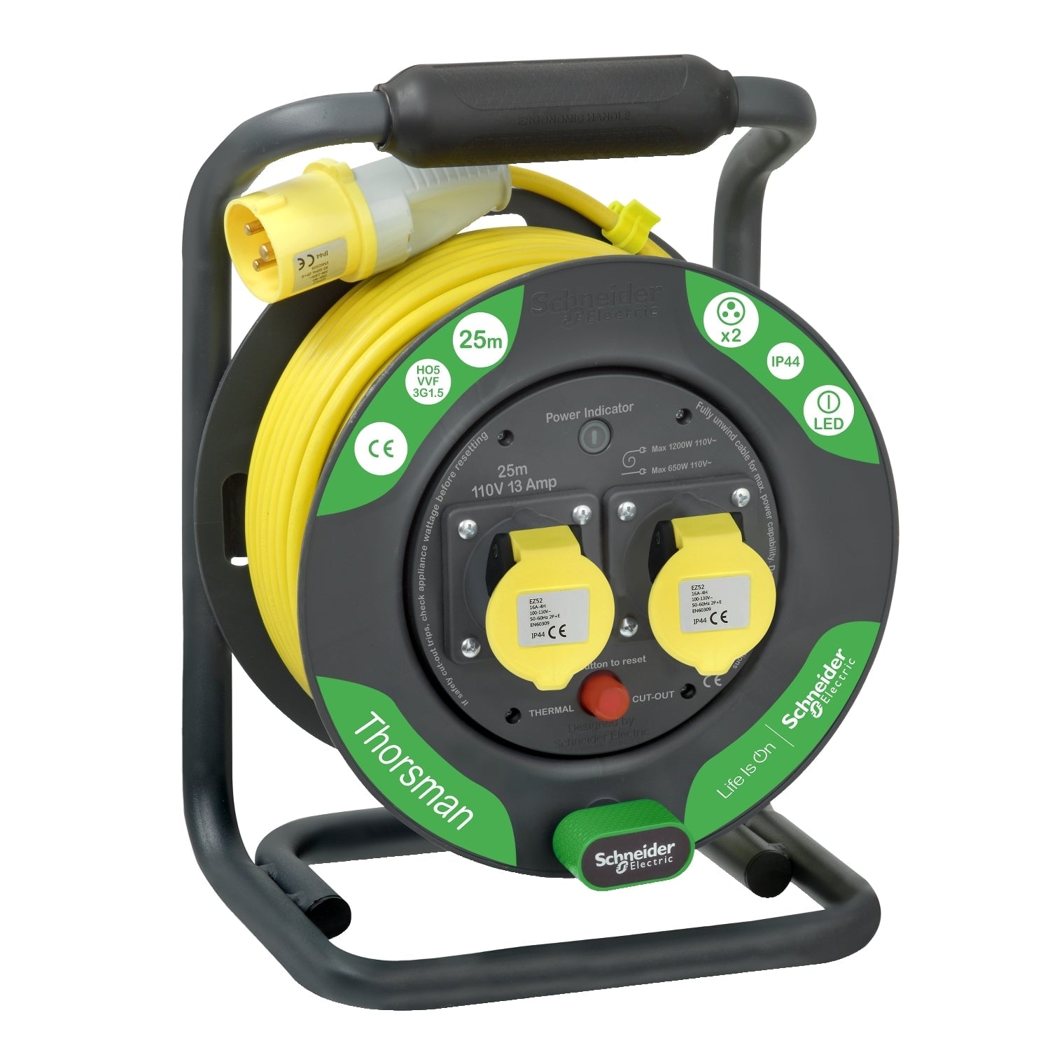 Schneider 施耐德 IMT33144 BS 110V 25M 2插蘇 電線拖轆