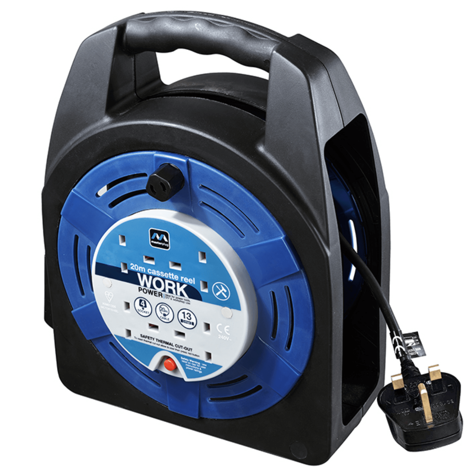 英國 Masterplug HBT2013/4BL-MP 4 Socket 13A 20M 電線拖轆